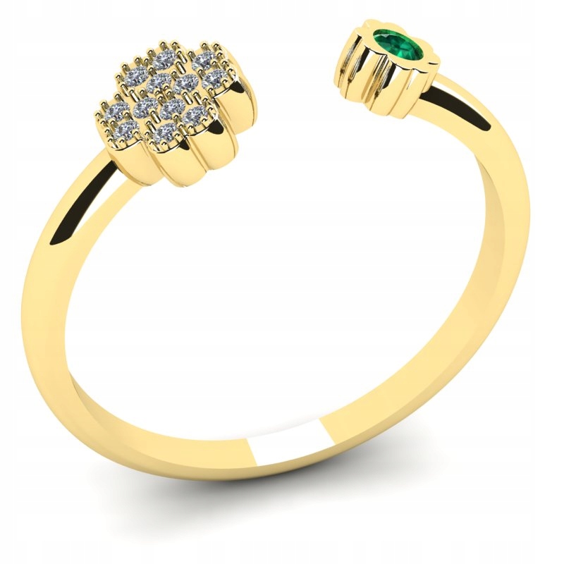 ZLATÝ KRUHOVÝ KRÚŽOK, EMERALD A BRILÁTY