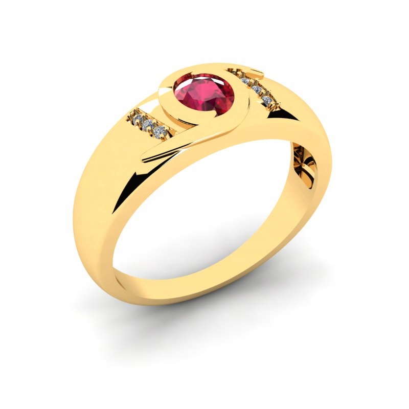 ZLATÝ RUBY RING S 14KR ZIRKÓNIOU