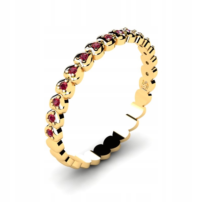 ZLATÝ SECA KRÚŽOK S 14K RUBY ZIRKÓNIOU