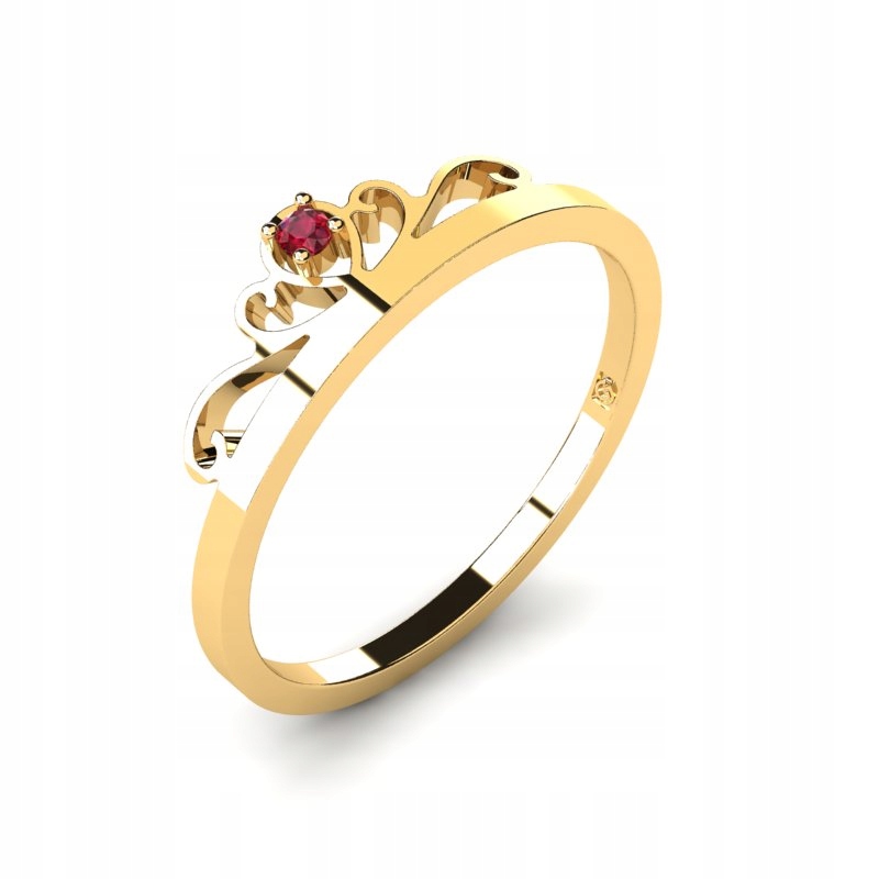 ZLATÝ PRSTEŇ KRÁSNY RUBY KORUNA 14KR
