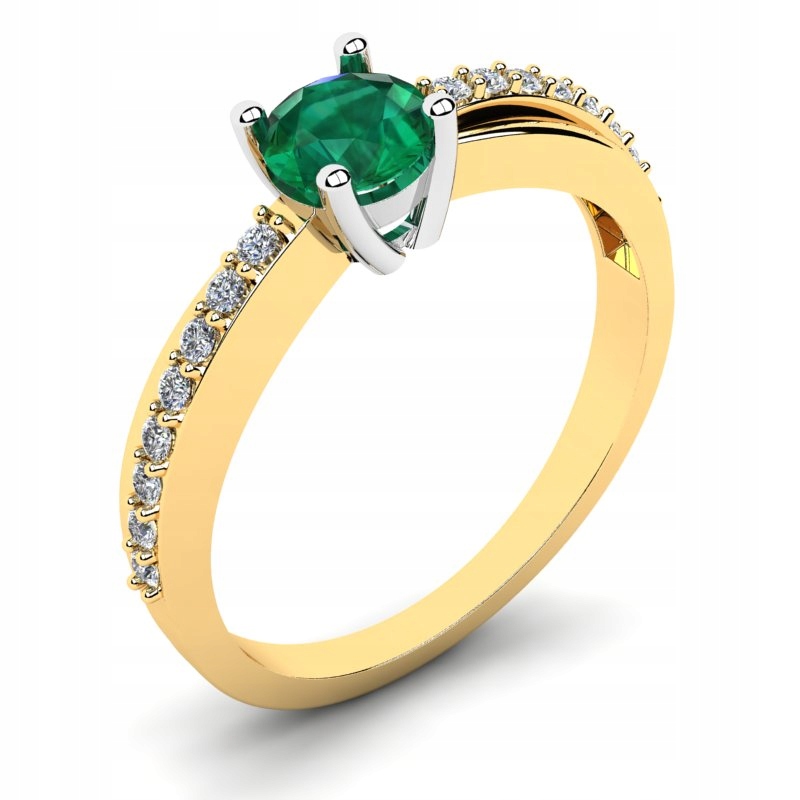 Zlatý smaragdový prsteň z Brylantam 0,66ct