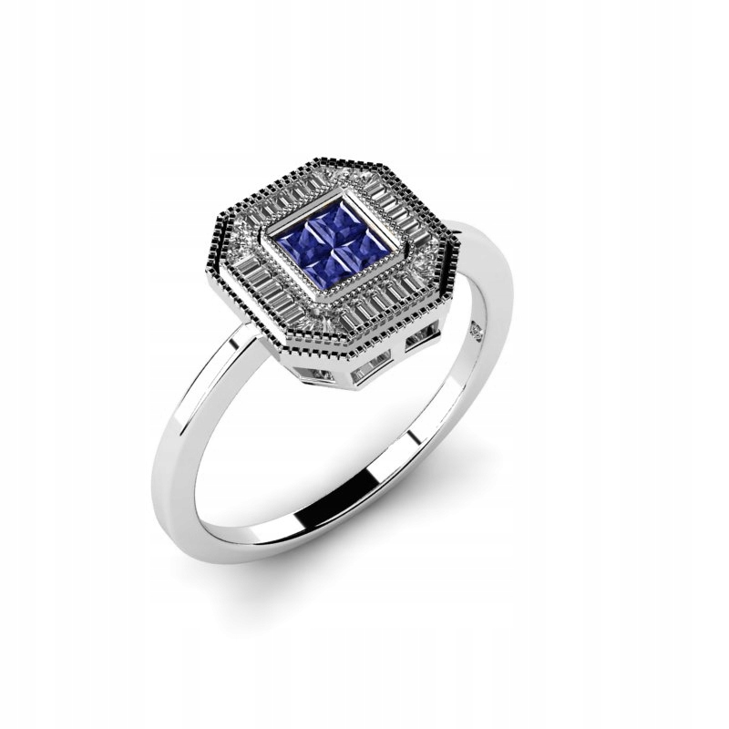ZLATÝ TANZANITOVÝ KRÚŽOK A BRILLIANTY 0,47CT R10