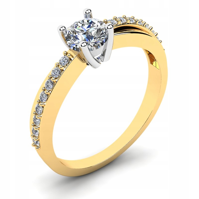 Zlatý prsteň Topaz s diamantmi 0,66ct