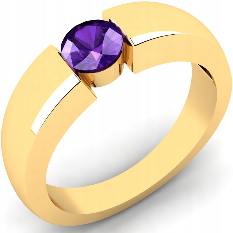 PRÍRODNÝ ZLATÝ PRSTEN AMETYST 0,45 ct