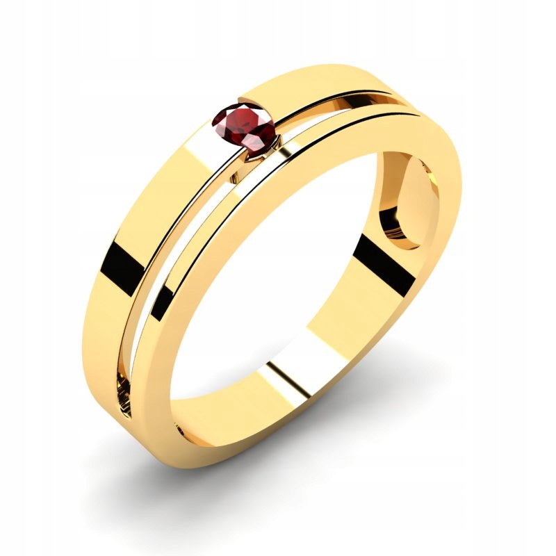 ZLATÝ PRSTEN S gravírovaním MAROON ZIRCONIA
