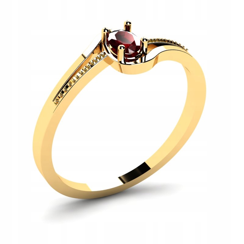ZLATÝ PRSTEN S VÝROBCOM MAROON ZIRCONIA