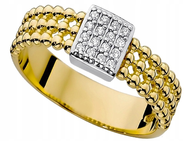 ZLATÝ PRSTEN S BRILIANTMI 0,08ct