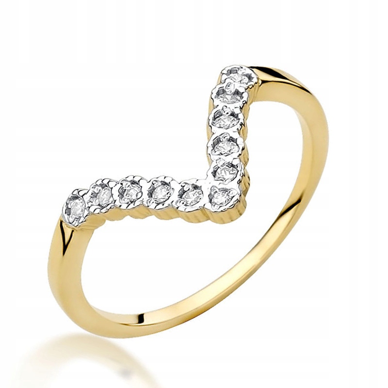 ZLATÝ PRSTEN S BRILIANTMI 0,11ct