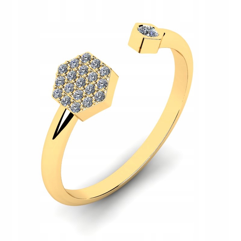 ZLATÝ PRSTEN S BRILIANTMI 0,12 CT