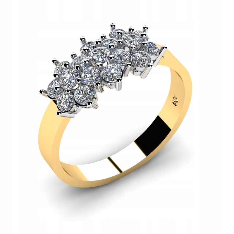 ZLATÝ PRSTEN S BRILIANTMI 0,74CT