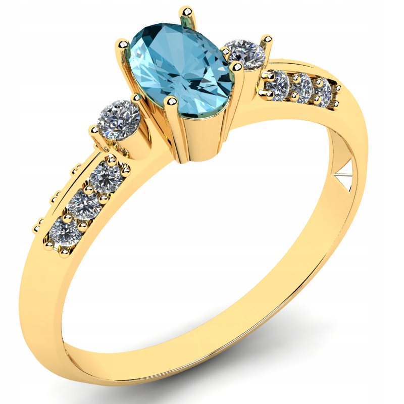 ZLATÝ PRSTEN S BRILIANTMI A 1.19CT TOPAZOM