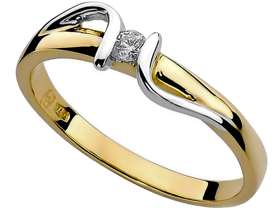 ZLATÝ PRSTEN S BRILIANTOM 0,05ct