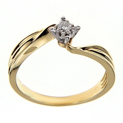ZLATÝ PRSTEN S BRILIANTOM 0,08CT H / SI 585