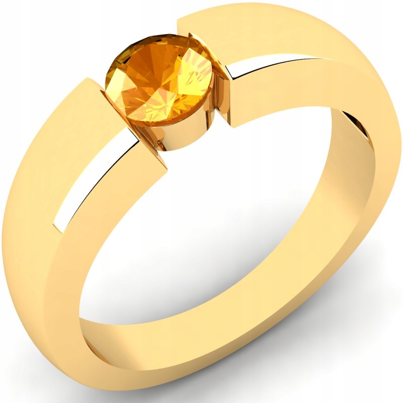 ZLATÝ PRSTEN S PRÍRODNÝM CITRÓNOM 0,65 CT
