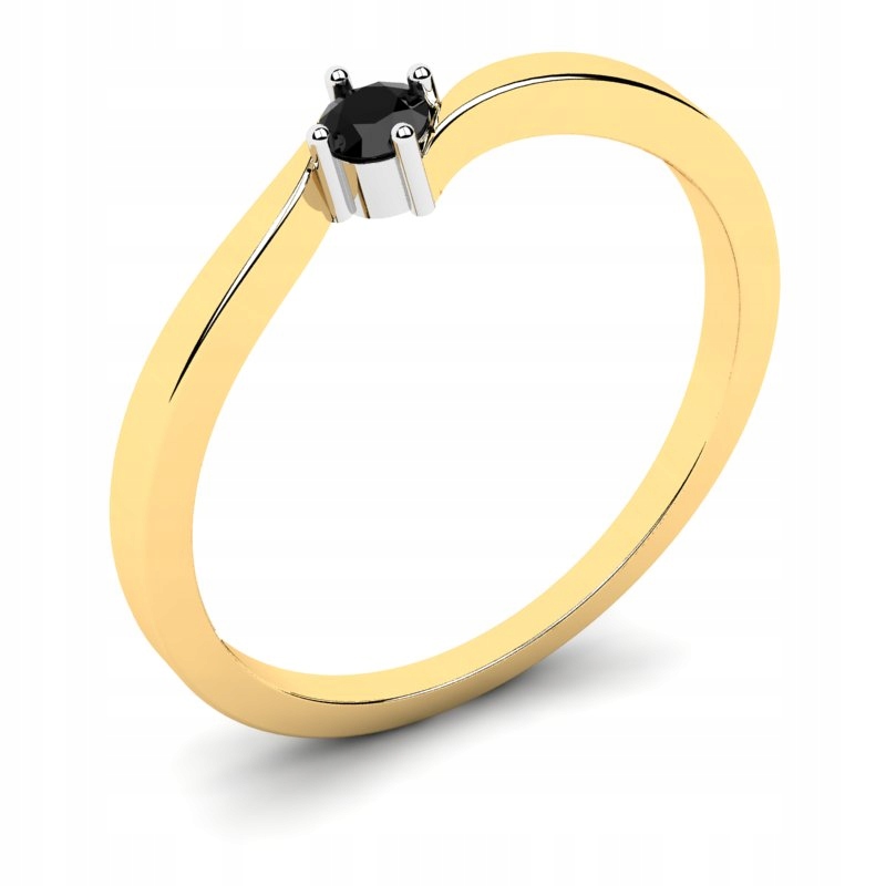 Zlatý prsteň s čiernym diamantom 0,12ct