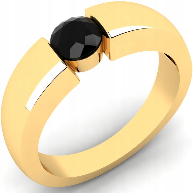 ČIERNY BRILLIANT ZLATÝ PRSTEN 0,75CT