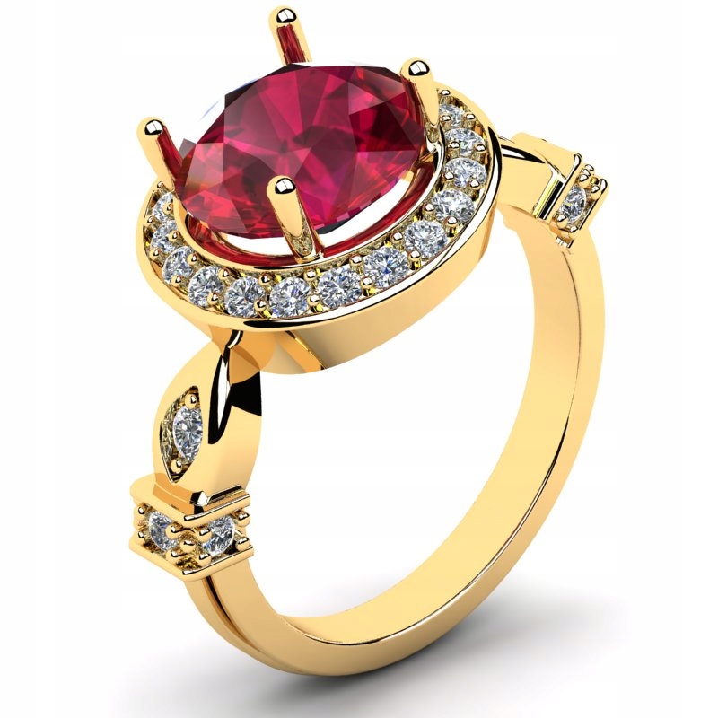 ZLATÝ PRSTEN S VEĽKÝM 14KR RUBY ZIRKÓNIOU