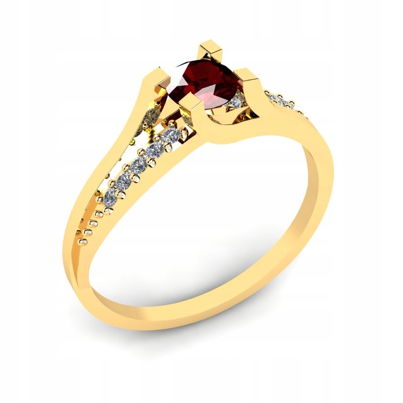 ZLATÝ PRSTEN S POMERANOM A BRILLIANTAMI 0,67CT