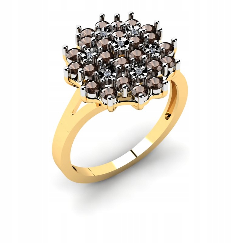 ZLATÝ PRSTEN S KRÉMOM A BRILLIANTAMI 0,73CT