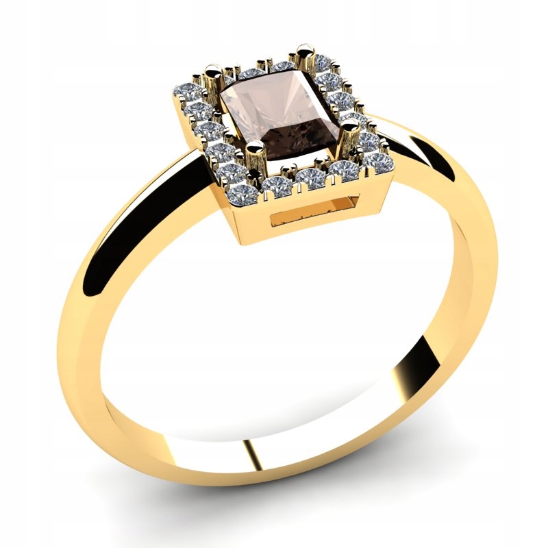 ZLATÝ PRSTEŇ S KRÉMOM A BRILIANTMI 0,76CT