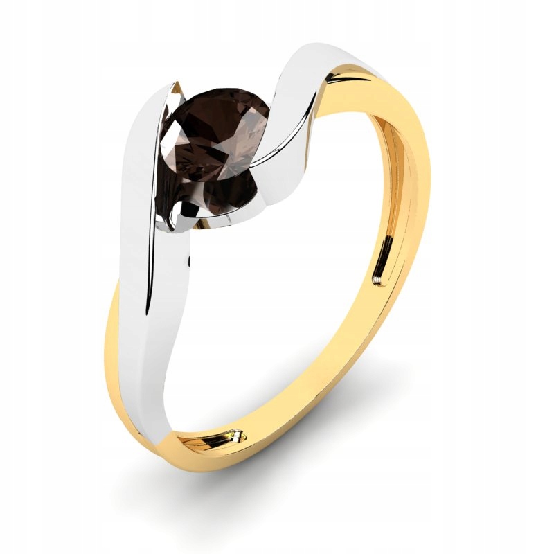 ZLATÝ PRSTEN S KRÉMOM NA ZAPOJENIE 0,46CT