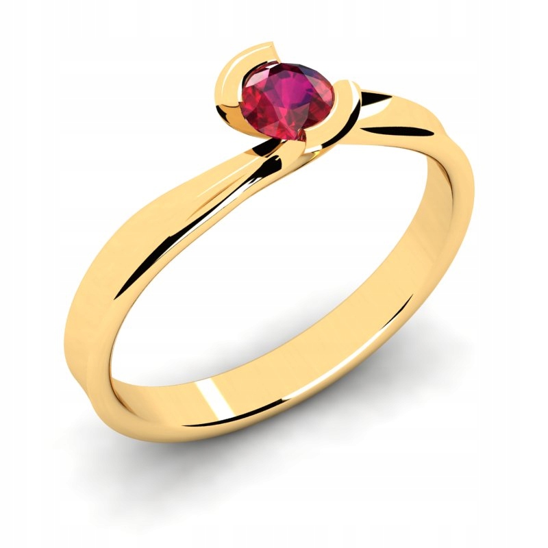 ZLATÝ PRSTEŇ S PRÍRODNÝM RUBY 0,40 CT