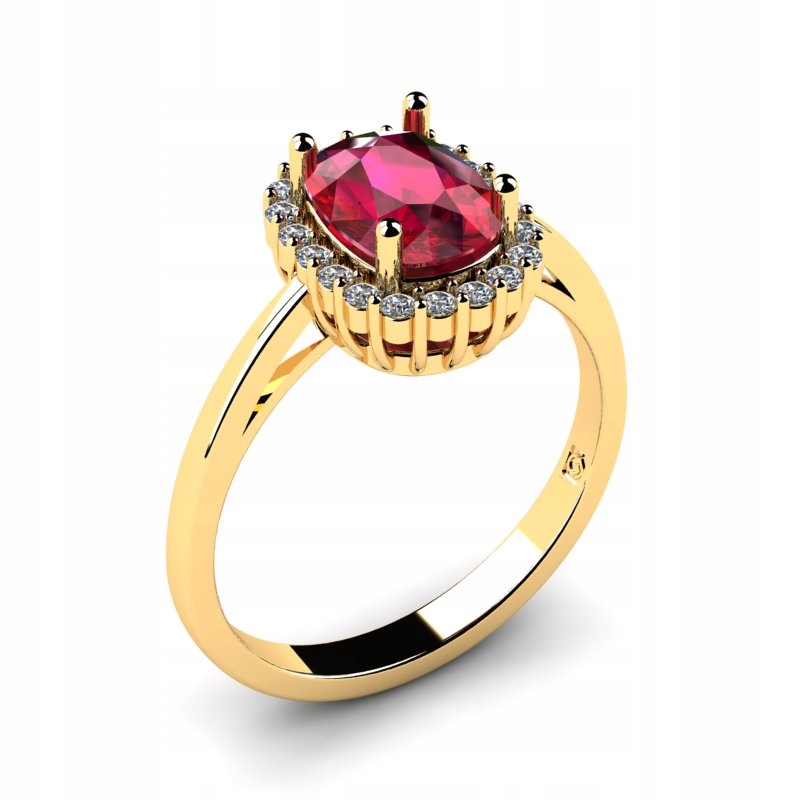 ZLATÝ PRSTEŇ S RUBÍNOM A BRILIANTMI 1,90CT