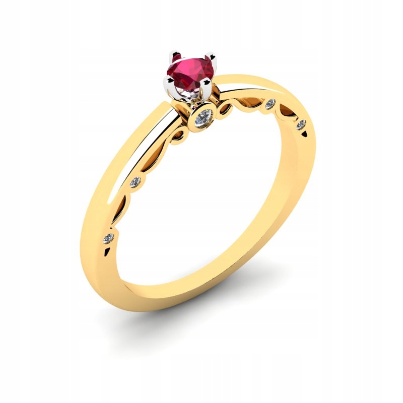 ZLATÝ PRSTEN S RUBY VINTAGE ENGAGEMENT