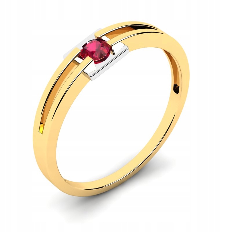ZLATÝ PRSTEŇ S RUBY ZIRKÓNIOU 14KR 24H