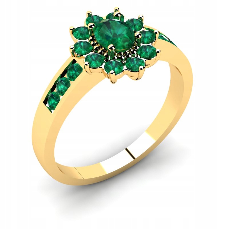 ZLATÝ PRSTEN S PRÍRODNÝM EMERALDOM 0,75CT