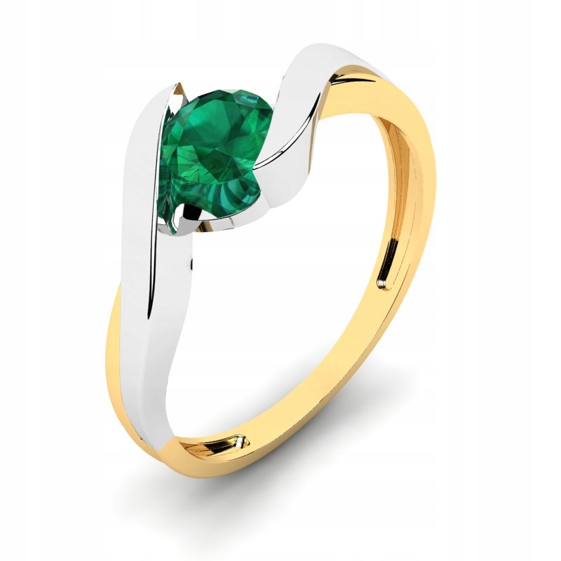 ZLATÝ PRSTEŇ S EMERALDOM NA ZAPOJENIE 0,45CT