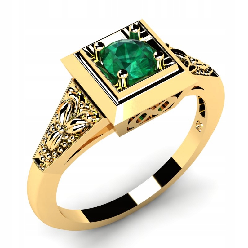 ZLATÝ PRSTEN S PRÍRODNÝM EMERALDOM 0,30 CT