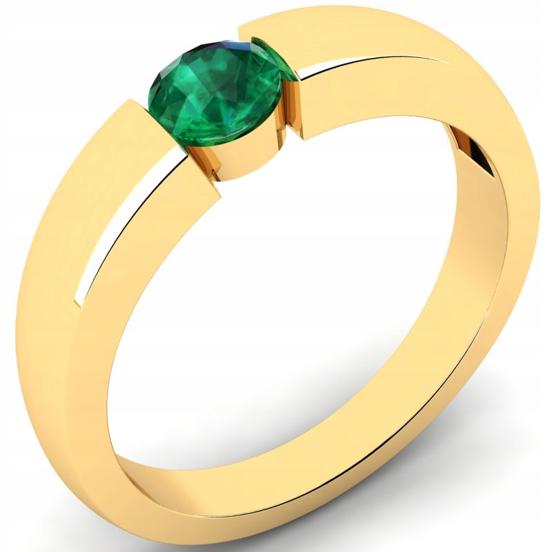 ZLATÝ PRSTEN S PRÍRODNÝM EMERALDOM 0,35 ct