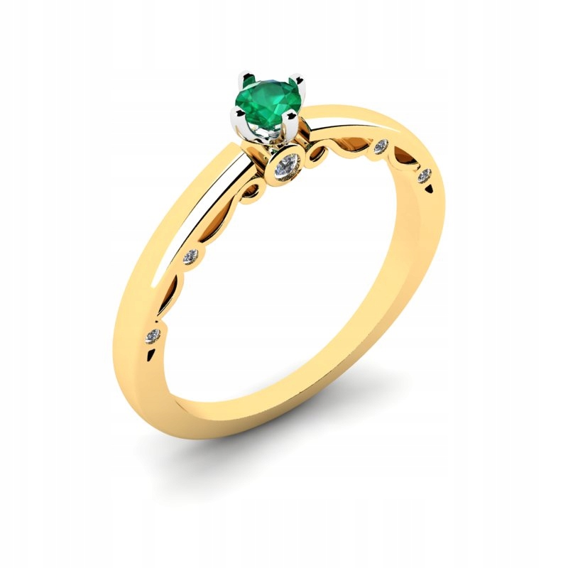 ZLATÝ PRSTEN SO ZAPOJENÍM EMERALD VINTAGE
