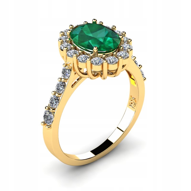 ZLATÝ PRSTEŇ S EMERALD ZIRCONIA 24H