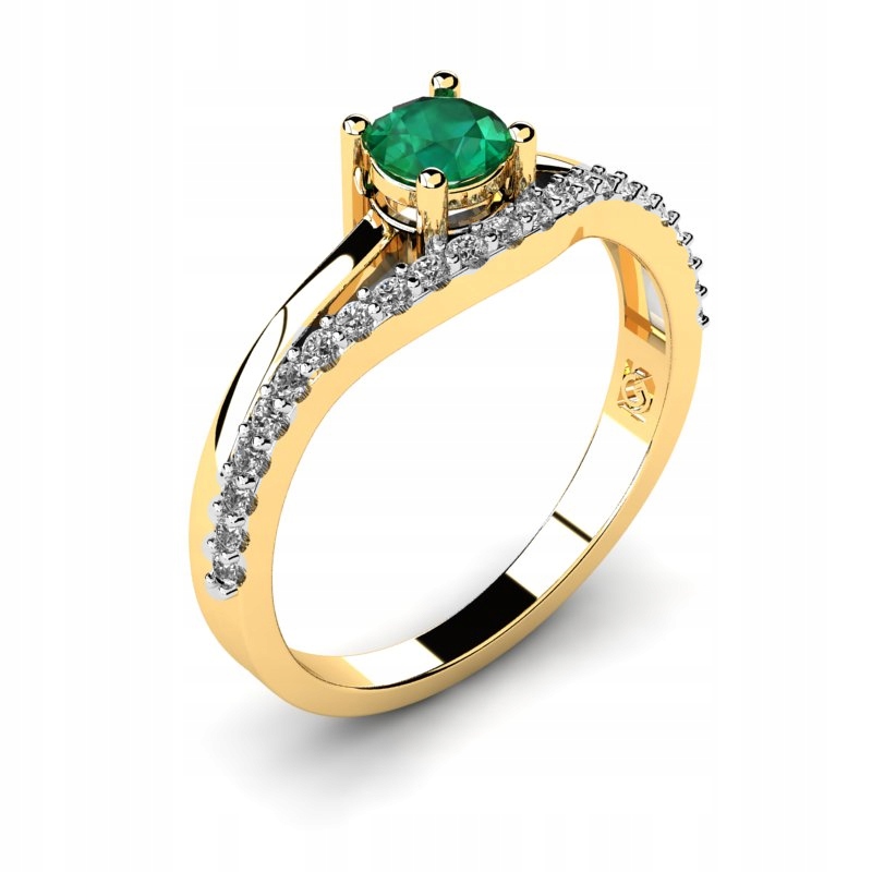 ZLATÝ PRSTEŇ S DARČEKOM EMERALD ZIRCONIA