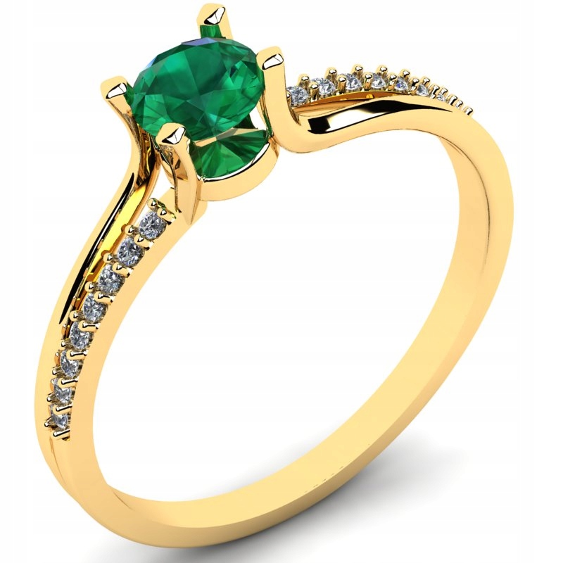 ZLATÝ PRSTEŇ S EMERALD ENGAGEMENT ZIRCONIA