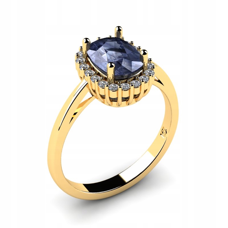 ZLATÝ PRSTEN S TANZANITOM A BRILIANTMI 1.04CT