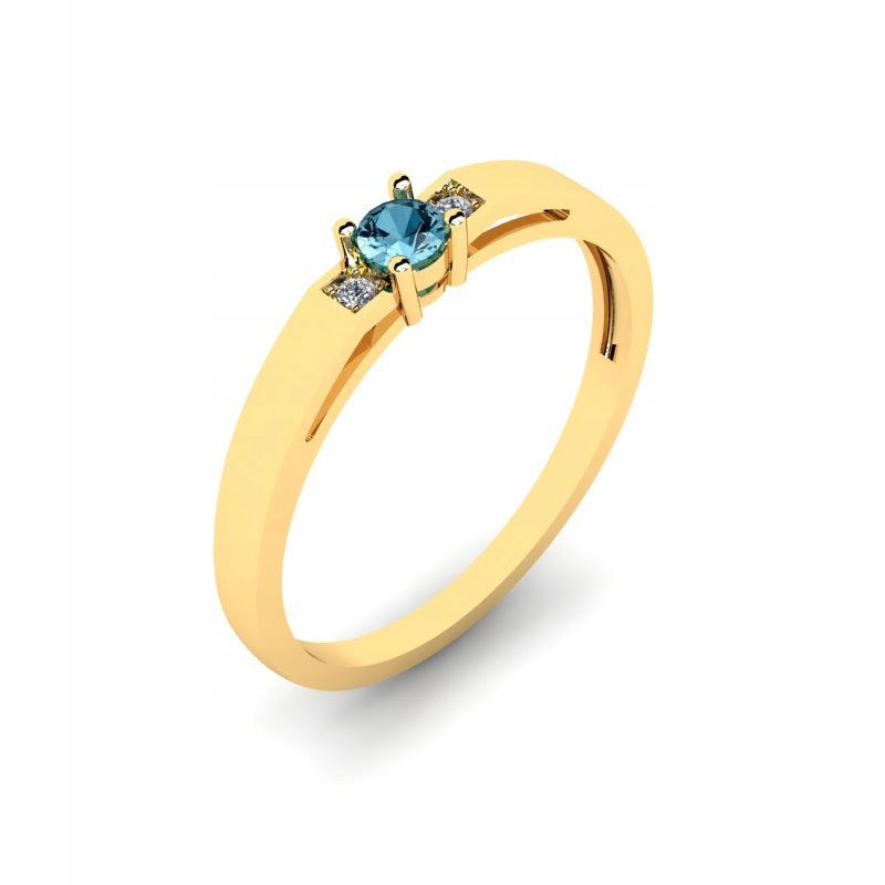 ZLATÝ PRSTEN S TOPAZOM A BRILLIANTAMI 0,12CT