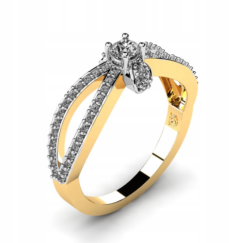 ZLATÝ PRSTEN S TOPAZOM A BRILLIANTAMI 0,45CT