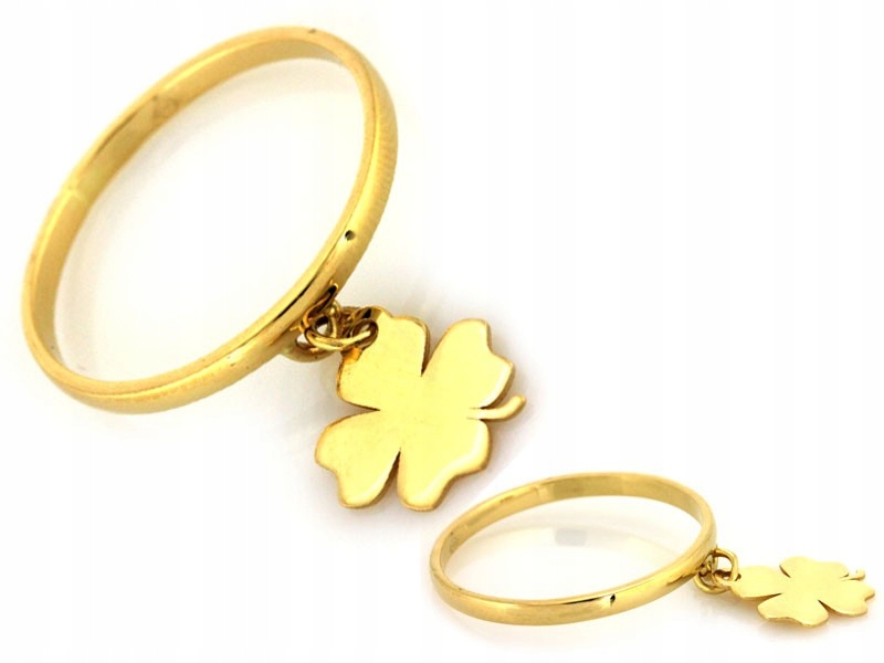 ZLATÝ PRSTEŇ S CLOVER príveskom 585