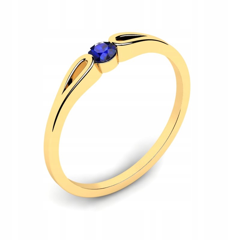 NAVY GOLD ENGAGEMENT RING 585 14KR
