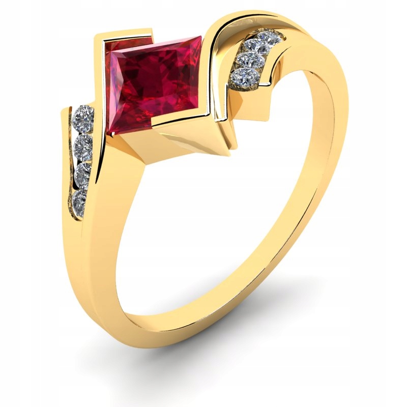 RUBY GOLD ENGAGEMENT RING 14KR