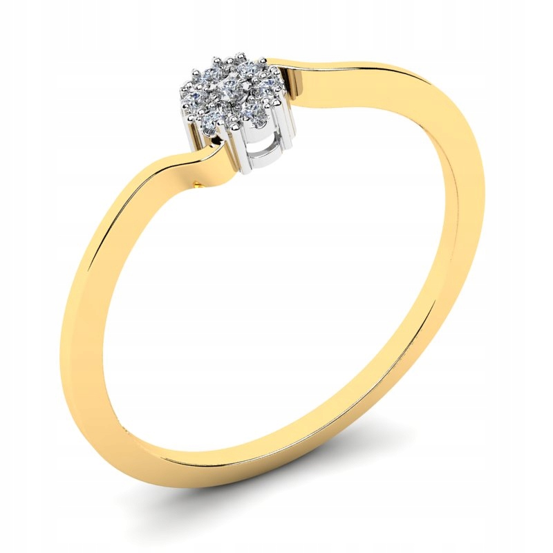 Zlatý zásnubný prsteň s diamantmi 0,04Ct