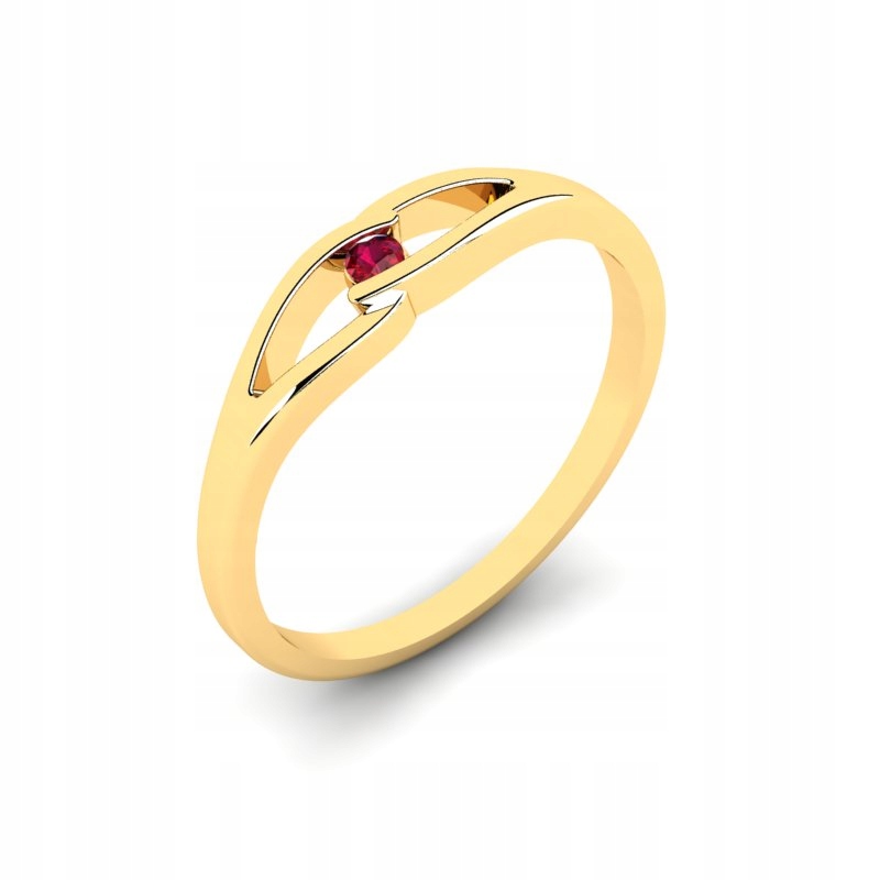 ZLATÝ PRSTENEC PRSTEN S 0,05CT. RUBY
