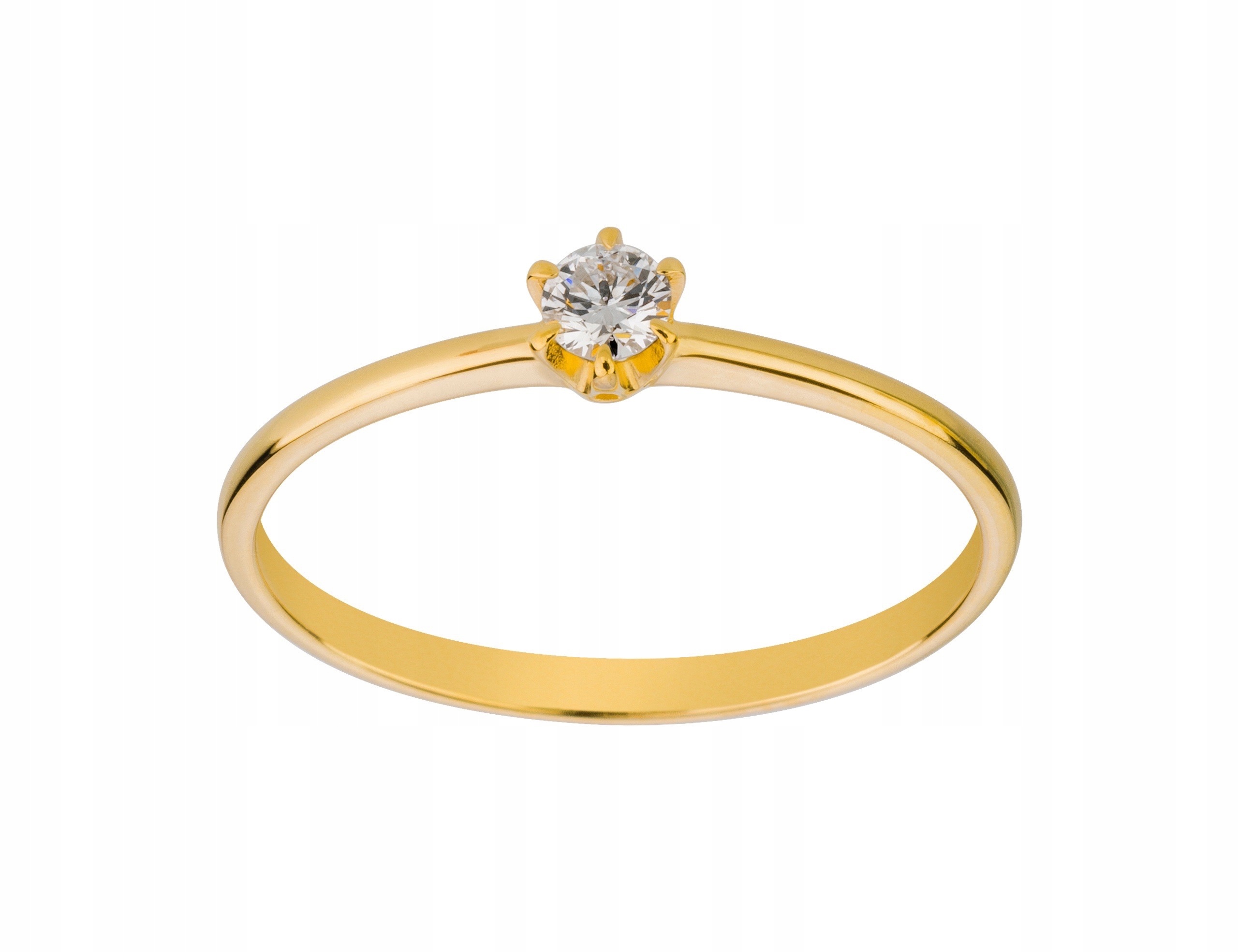 Žltý zlatý prsteň 585 Diamond 0,07Ct vs/f