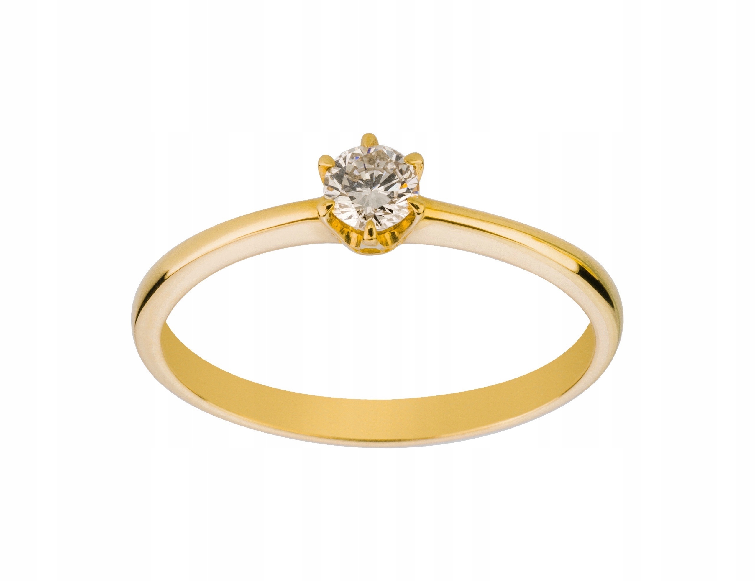 Žltý zlatý krúžok 585 Diamond 0,18Ct VVS