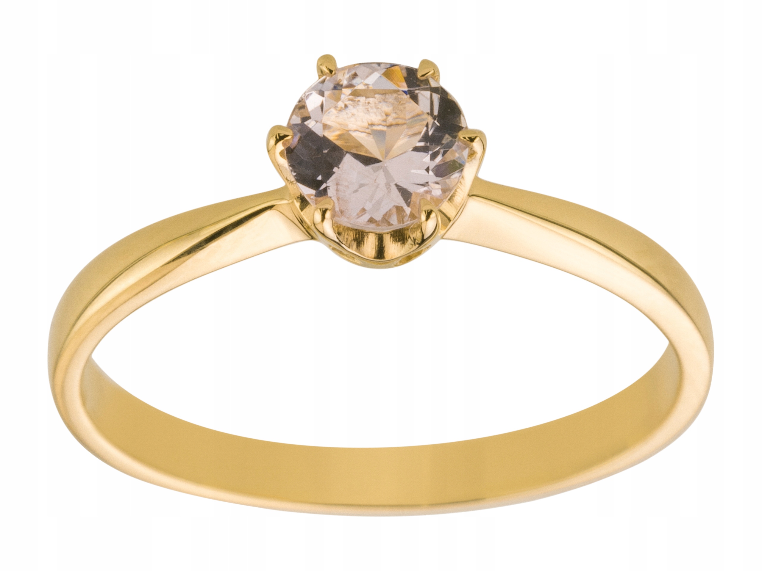 Žltý zlatý prsteň 585 s morganitom 0,50ct