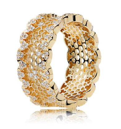 PANDORA RING SHINE ZLATÝ MEDOVÝ OMIETOK