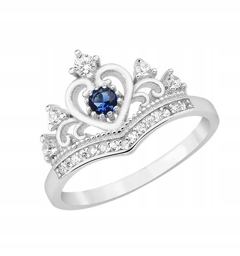 RING strieborný 925 ródiový korunný darček r9